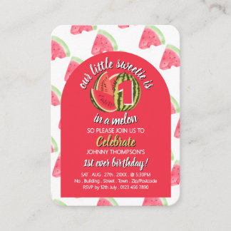 Wassermelone, 1 in einem Melon, Geburtstagskarten Visitenkarte
