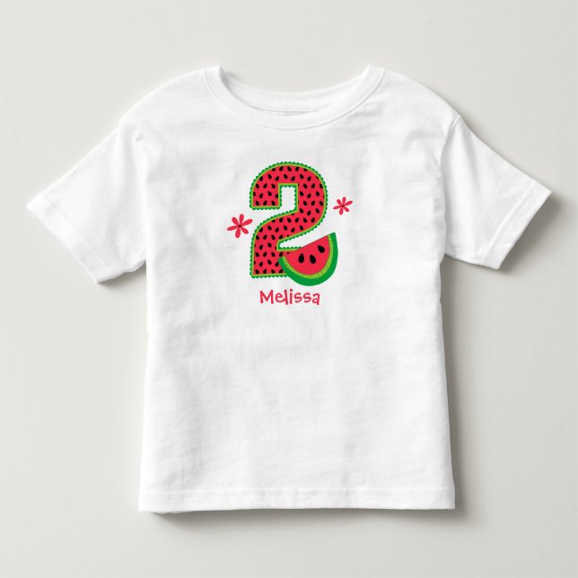 Wassermelone-2. Geburtstag Kleinkind T-shirt (Vorderseite)
