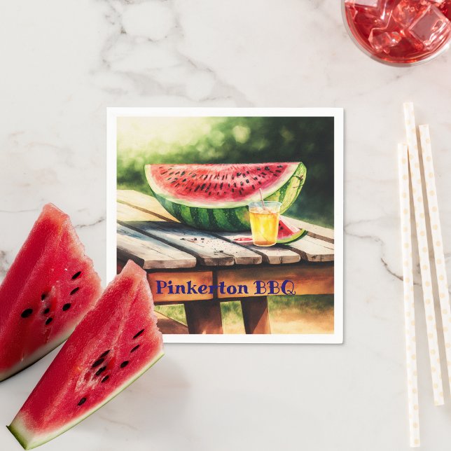 Wassermelone am Picnic-Tisch Serviette (Von Creator hochgeladen)