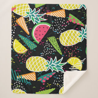 Wassermelone Ananas: Geometrisches nahtloses Muste Sherpadecke