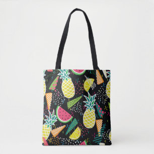 Wassermelone Ananas: Geometrisches nahtloses Muste Tasche