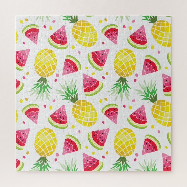 Wassermelone Ananas Sommer Nahtlose Printwerbung (Vertikal)