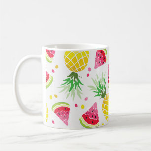 Wassermelone Ananas Sommer Nahtlose Printwerbung Kaffeetasse