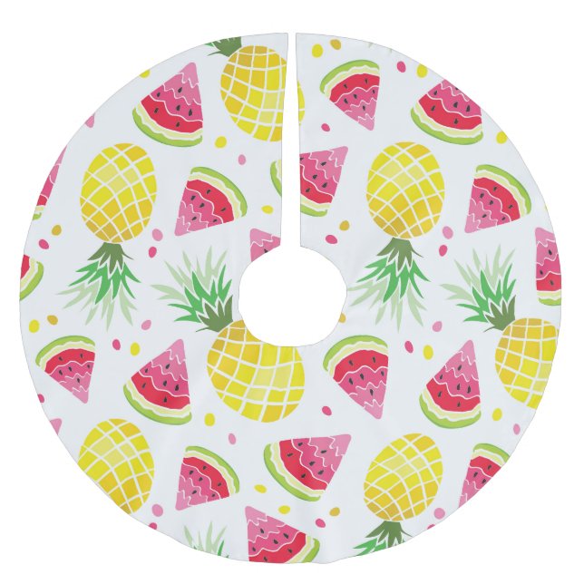 Wassermelone Ananas Sommer Nahtlose Printwerbung Polyester Weihnachtsbaumdecke (Vorderseite)