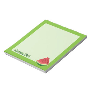 Wassermelone auf hellgrünem Hintergrund Notizblock