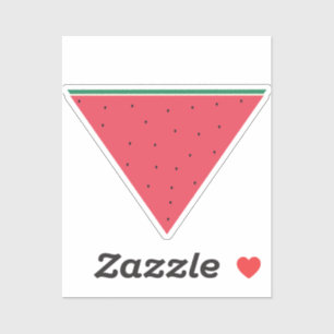 Wassermelone auf invertiertem rotem Dreieck Aufkleber