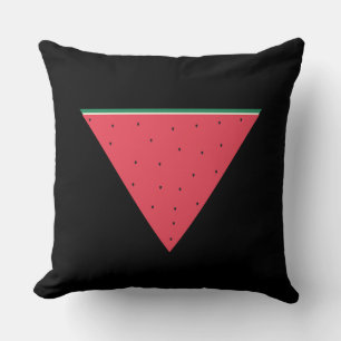 Wassermelone auf invertiertem rotem Dreieck Kissen