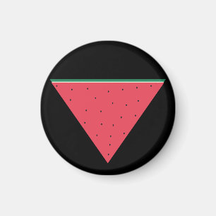 Wassermelone auf invertiertem rotem Dreieck Magnet