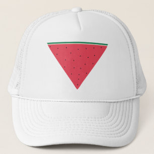 Wassermelone auf invertiertem rotem Dreieck Truckerkappe