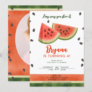 Wassermelone Auf jede Art, wie man sie anschneidet Einladung