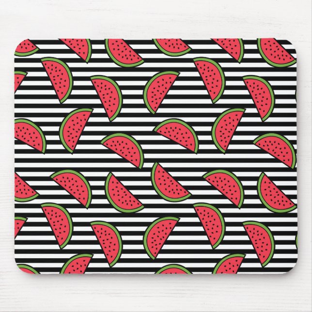 Wassermelone auf schwarzem u. weißem mousepad (Vorne)