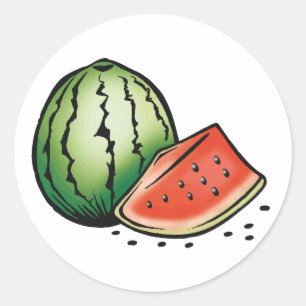 Wassermelone-Aufkleber Runder Aufkleber