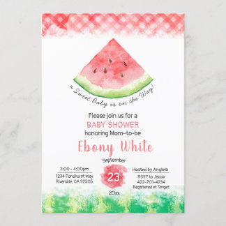 Wassermelone Babydusche Einladung