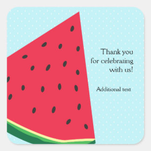 Wassermelone Blau Spaß Sommerparty Geschenk Quadratischer Aufkleber