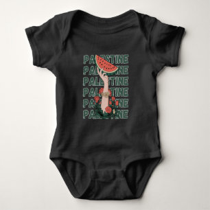 Wassermelone, Blume und freie Paläste Wiederholung Baby Strampler