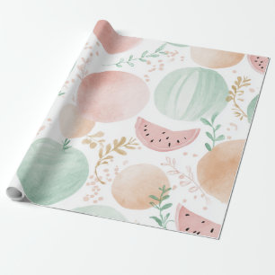 Wassermelone Cute Farbige Rosa Grün Geschenkpapier