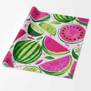 Wassermelone Cute Farbige Rosa Grün Geschenkpapier