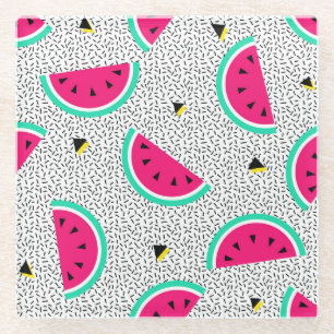 Wassermelone Dreiecke: Retro-Sommertextur. Glasuntersetzer