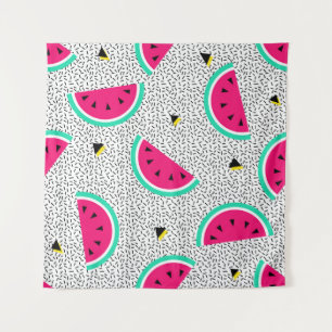 Wassermelone Dreiecke: Retro-Sommertextur. Wandteppich