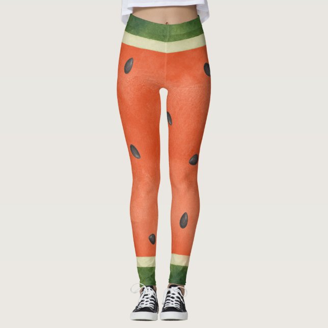 Wassermelone, egal wie Sie es schneiden Sommer Frü Leggings (Vorderseite)