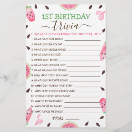 Wassermelone Eins in einem Melon 1. Geburtstag Tri