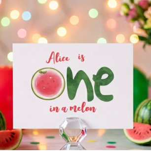 Wassermelone eins in einer Melone erster Geburtsta Einladung