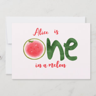 Wassermelone eins in einer Melone erster Geburtsta Einladung