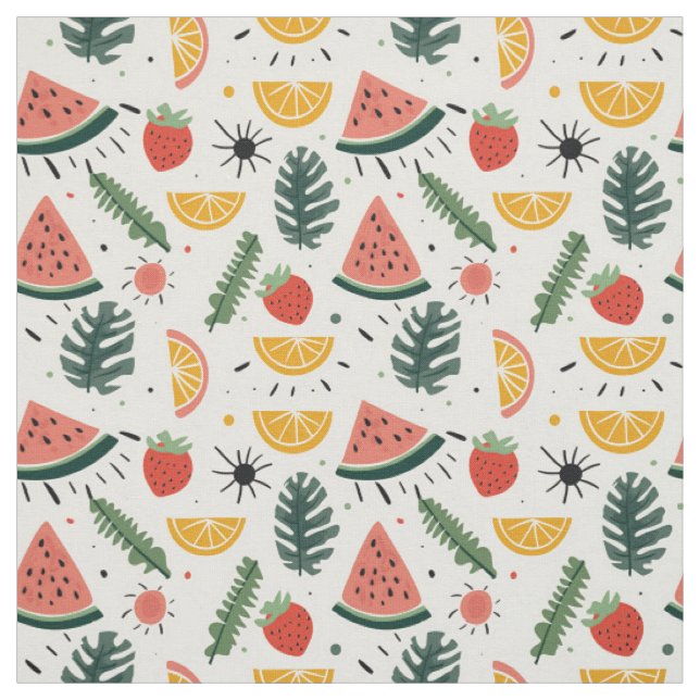 Wassermelone, Erdbeere & Orange Muster Stoff (Muster)