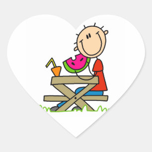 Wassermelone essen Herz-Aufkleber
