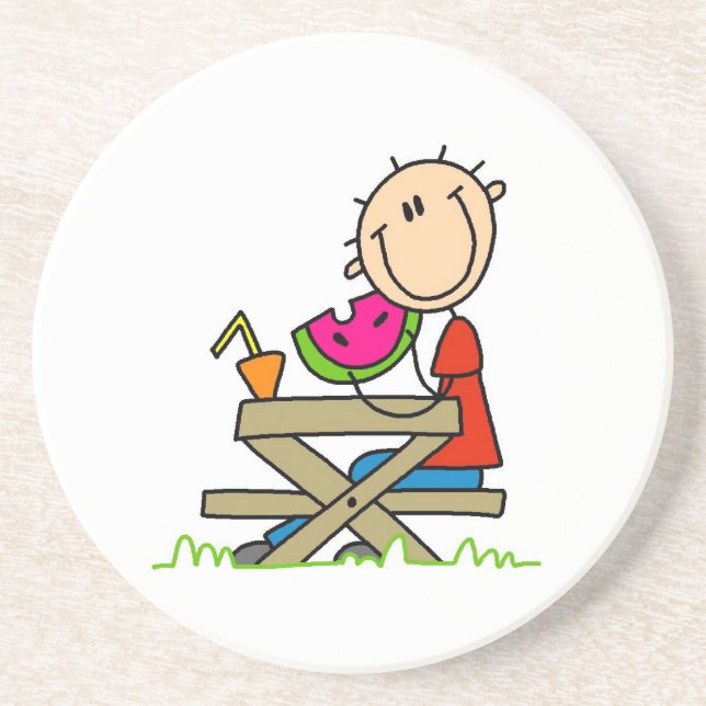 Wassermelone essen sandstein untersetzer (Vorne)