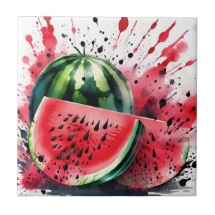 Wassermelone Explosion Wasserfarbe Fliese
