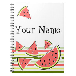 Wassermelone Fäkalien Streifen dünner Name Notizblock