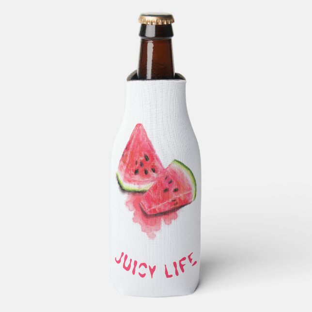 Wassermelone Flasche Cooler Sonne - Benutzerdefini Flaschenkühler (Flaschenvorderseite)