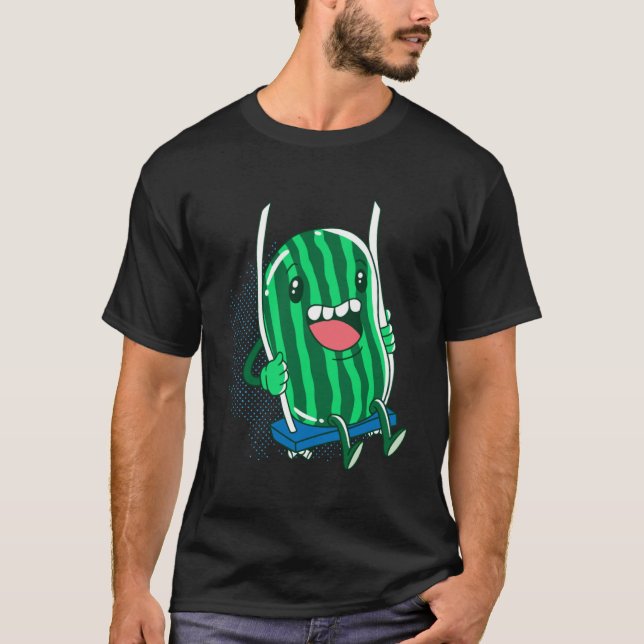 Wassermelone Frucht lustiger Sommer niedlich Pullo T-Shirt (Vorderseite)