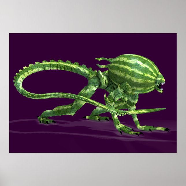 Wassermelone Galaktische Kreatur Poster (Vorne)