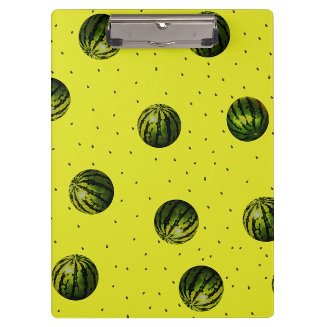 Wassermelone gelb mit Samen Klemmbrett (Vorderseite)