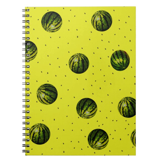Wassermelone gelb mit Samen Notizblock (Vorderseite)