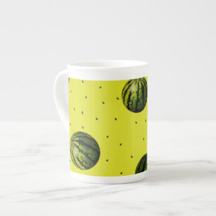 Wassermelone gelb mit Samen Prozellantasse