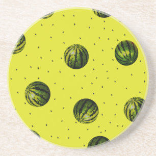 Wassermelone gelb mit Samen Untersetzer