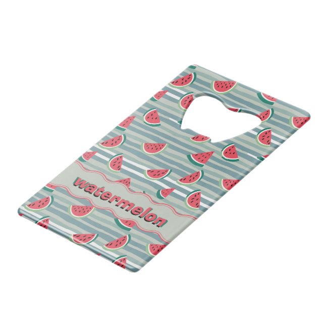 Wassermelone Geldbeutel Flaschenöffner (Vorderseite Schrägansicht)