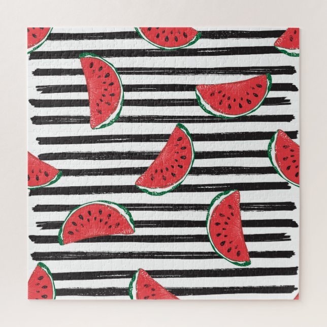 Wassermelone gestreift, Vintag nahtlos. (Vertikal)