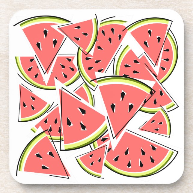 Wassermelone Getränkeuntersetzer (Vorderseite)