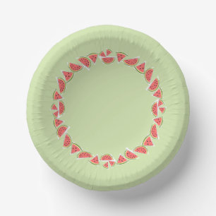 Wassermelone Green Pieces Circle Pappteller