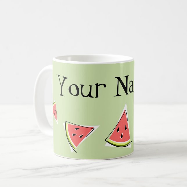 Wassermelone Green Pieces Name Kaffeetasse (Vorderseite Links)