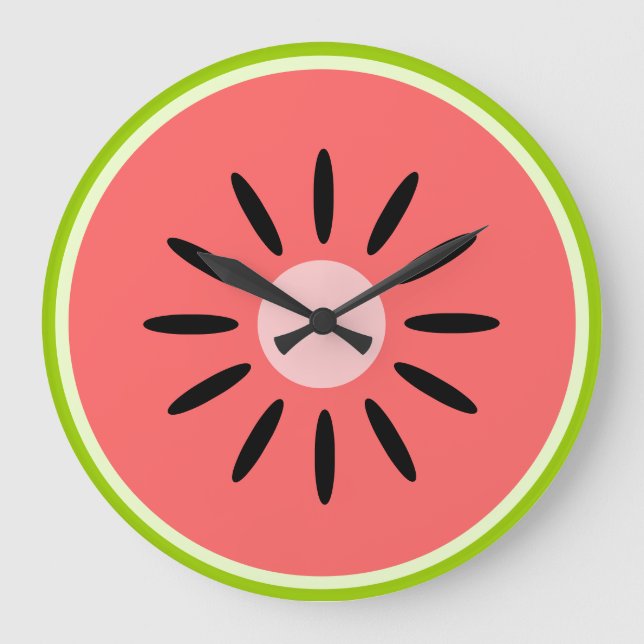 Wassermelone Große Wanduhr (Vorderseite)