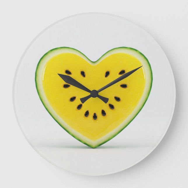 Wassermelone Große Wanduhr (Vorderseite)