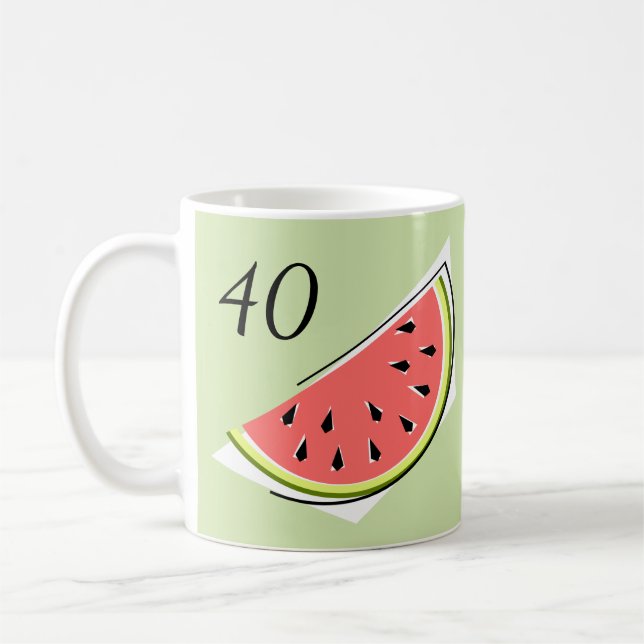 Wassermelone Grüne Slice Age 40 Kaffeetasse (Links)
