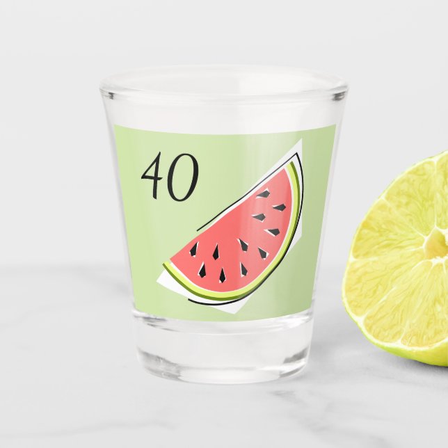 Wassermelone Grüne Slice Age 40 Schnapsglas (Vorderseite)