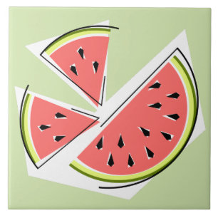 Wassermelone Grüne Stücke Fliese