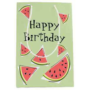 Wassermelone Grüne Stücke Geburtstag Mittlere Geschenktüte